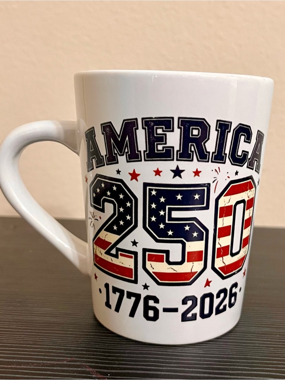 America 250 Commemorative White Ceramic Mug